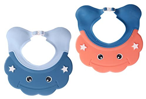 SHOWERORO 2stücke Pack Duschkappe Aus Pp Material Und Einstellbar Cartoon Design Shampoo Hut Für Kleinkinder Dusche Schutz