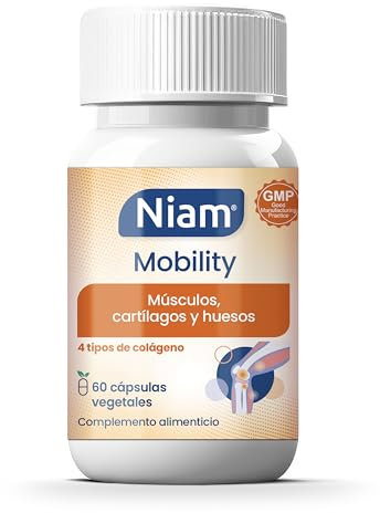 Multi Colágeno para Articulaciones con Ácido Hialurónico, Extracto de Bambú, Zinc y Vitamina C | Dolor articular, Huesos y Músculos | 60 Cápsulas | Niam Mobility