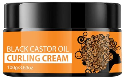 Curl -Verbesserungscreme, Feuchtigkeitsspendende Schwarze Rizinusöls -Lockencreme | Frizz Control Lockencreme, Frizz Control Friseur -Produkt Für Heißen Styling, Lockenkontrolle Und Entwickeln