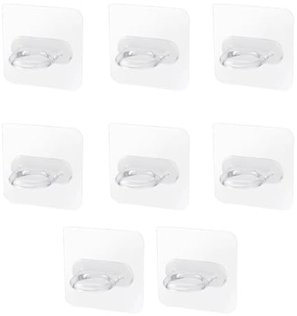 TENGEE 8 StüCk Brillenhalter Wand,Klebriger Haken Klare Haken,Multifunktionaler Rundhaken,Brillenhalter Wand BrillenstäNder Acryl Sonnenbrillen Aufbewahrung HäNgend,FüR Badezimmer, KüChe, Balkon