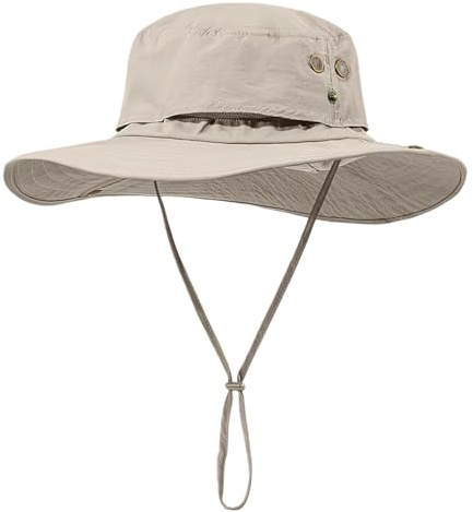 AYPOW Sombrero de Pescador Tallas Extra XL XXL Hombres, Gorras de Sol de Ala Ancha Ligero Transpirable Verano, Protección UV Gorro de Sol Impermeable Secado Rápido, Plegable Bucket Hat Sombrero Safari