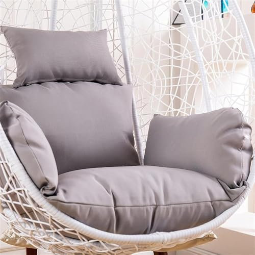 Hanging Egg Chair Cushion Cover - Waterproof Outdoor Single Seat Swing Egg Chair Cushion Cover with Zipper No Filled(Only Cover)(Gray)