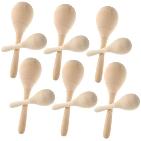Yardwe 12stücke Holz Maracas Shaker DIY Junge Mädchen Musikinstrumente Pädagogisches Lernen Spielzeug Für Vorschulkinder Und Kleinkinder Percussion Instrumente Für Früherziehung Und Junge