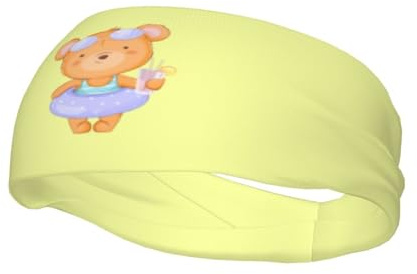 Bandeau anti-transpiration antidérapant en forme d'ourson en maillot de bain tenant du jus pour homme et femme, idéal pour la gym, le basket-ball, le yoga