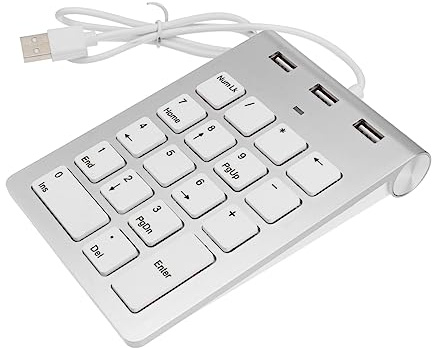 SHINEOFI Mechanischer Ziffernblock aus Metall, 18 Tasten, mit USB Anschluss