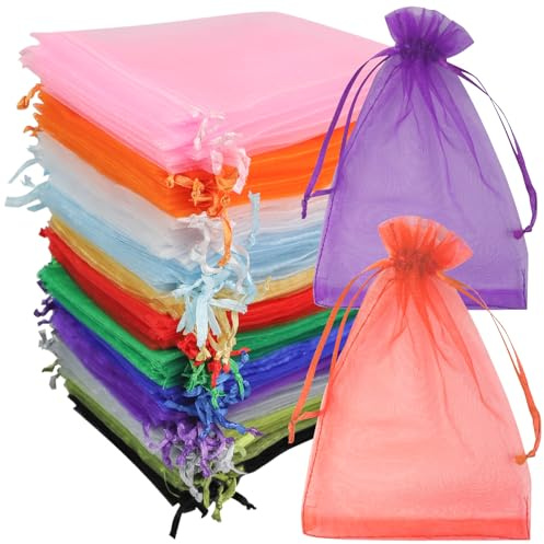 KMFYMPT 120 Stück Organzasäckchen, 10 x 15 cm Organzabeutel, Organzasäckchen Klein, Organza Säckchen Mit Zugband, Für Festival Party Hochzeit Und Die Tägliche Platzierung Schmuck, Kosmetik Süßigkeiten