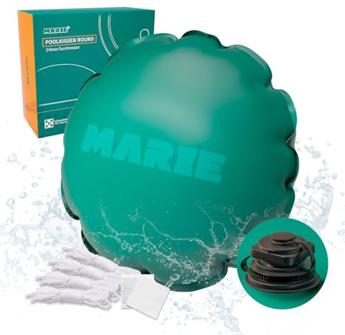 MARIE Poolkissen Winter 3m für Ø300-400 cm Pools, XXL Pool Winterkissen rund, Luftkissen Pool Kissen Winterfest, Chlorbeständiges Überwinterungskissen PVC wasserdicht & UV-beständig