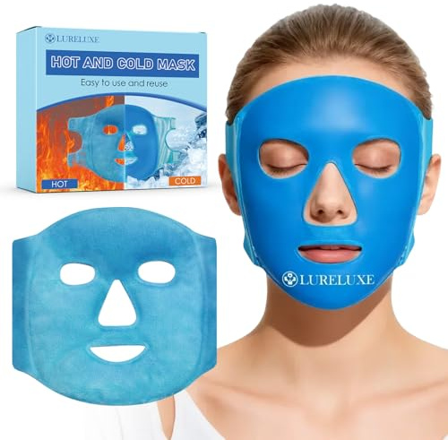 Masque Facial en Gel,Masque Froid Visage en Gel,masque de gel Rafraîchissant pour Visage,Compresse Chaude ou Froide pour Détente Faciale,Soins de la peau Pour Tous Types de Peau