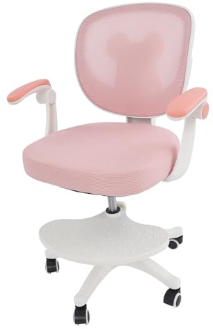 Zoobotanica Silla de escritorio infantil giratoria de 360°, altura del asiento de 36 a 46 cm, altura regulable, silla ergonómica de oficina con ruedas, silla juvenil con respaldo y reposabrazos