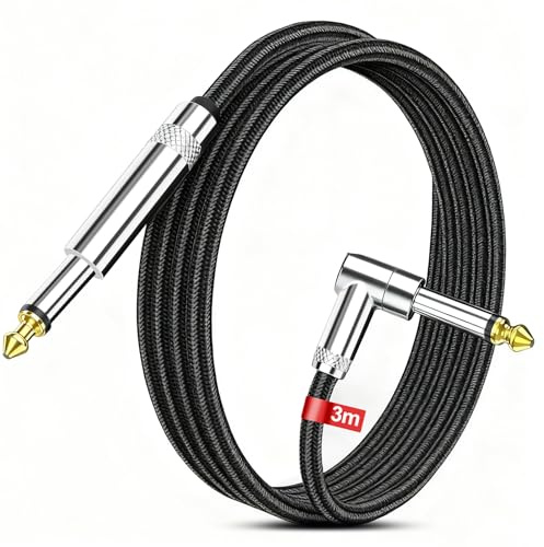 ONGNIUU 3 M Cavo Chitarra, 6,35 MM Cavo per Chitarra Elettrica, con Cancellazione del Rumore per Mixer Audio, Basso e Tastiera Elettronica, Amplificatore