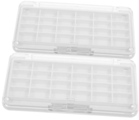 Healifty Palette de Fards à Paupières Vide Portable 2pcs en Abs Compact pour DIY Boîte à Rouge à Lèvres Vide Multifonctionnelle Blanche