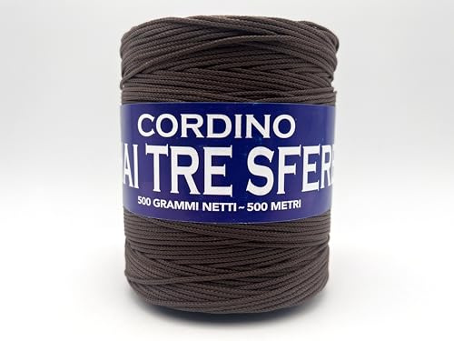 Filati italiani Cordino per Borse Swan black Prime, 500 Metri, 500g (marrone - 208, 500g)