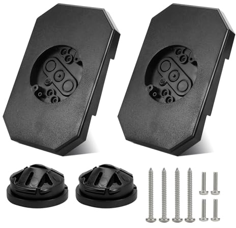 8141DBL Siding Mounting Plate Mounting Block Bracket Black with Built-in Electrical Box Fit for 1/2 inch Lap Double and 4 inch Siding (2 Pack)