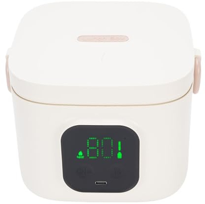Hamwesh Fiambrera Eléctrica Inalámbrica, Calentador de Alimentos Autocalentable Recargable de 30W con Contenedor de 800ml para Oficina de Viajes