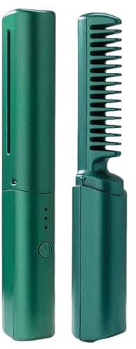 Hair Straightener Travel - Styling Brush, All Hair Types & Beards, Heated Comb, Rechargeable Straightening Brus | Heated Straightening Brush Hot Comb for Women, Beard Straighteners for Men