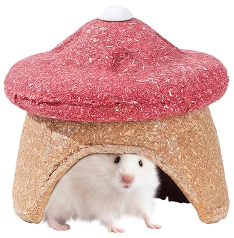 Hamsterhaus, Spielzeug zum Zahnen und Knabbern in Pilzform, Hamsterhöhle | für Chinchilla, Igel, Frettchen, Kaninchen und andere Haustiere im Käfig und zu Hause