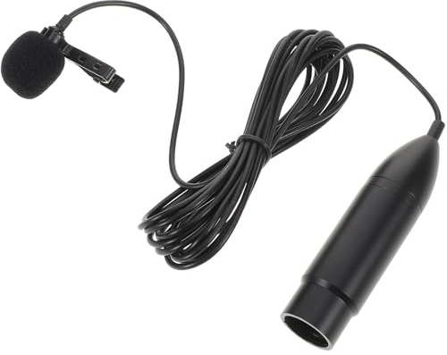 LALAFINA Micro-Cravate à Pince 48v XLR 3 Broches Portable Noir | Enregistrements et Discours, Métal Mousse et Plastique, pour Amateurs et Professionnels Audio