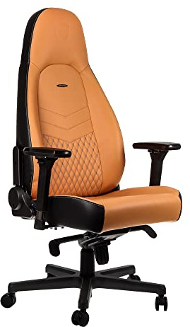 noblechairs ICON Gaming Stuhl - Bürostuhl - Schreibtischstuhl - Echtleder - Cognac/Schwarz