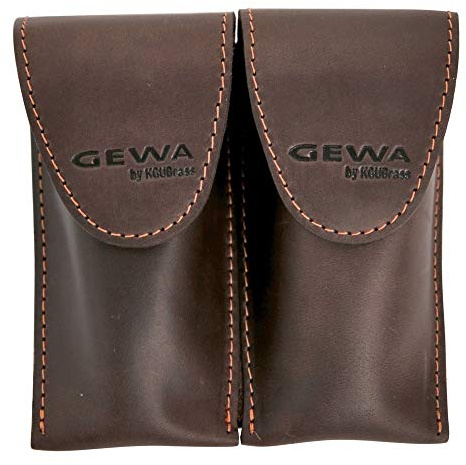 GEWA Mundstücktasche Crazy Horse Posaune braun für 2 Mundstücke zweifach Posaune braun