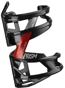 Elite Prism Rechts – Schwarz Glänzend Rote Grafik – Flaschenhalter für MTB Rennrad Gravel E-Bike – Leicht Stabil Universal Side-Entry Trinkflaschenhalter