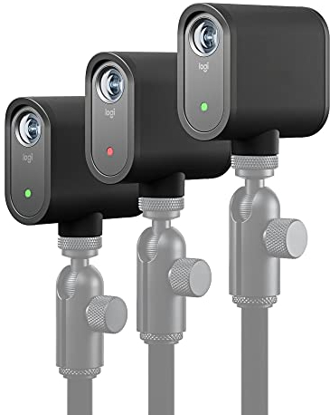 Logitech for Creators Mevo Start 3-Pack, Streaming de vídeo en tiempo real multicámara inalámbrico HD 1080 p, control inteligente de aplicaciones, streaming Wi-Fi, negro