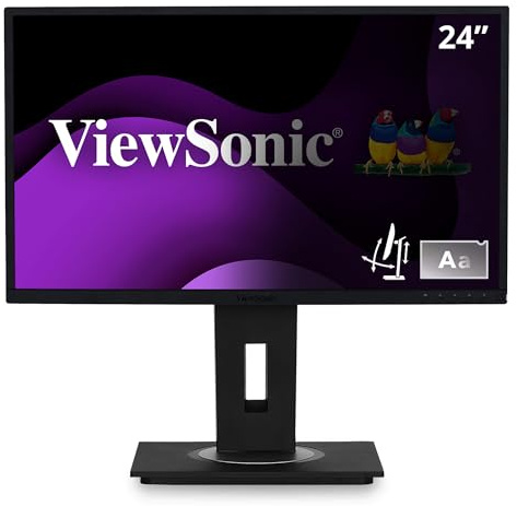 ViewSonic VG2448-PF 24 Inch IPS 1080p Ergonomic Monitor with Built-in Privacy Filter HDMI DisplayPort USB and 40 Degree Tilt, Black