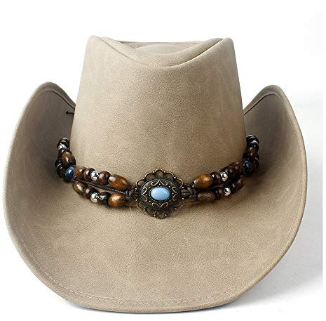 Elegant, Wide Brim, große Größe Leder Cowboyhut 100% Leder Frauen Männer Roll Up Outblack Türkis Jazz Fedpra Cowgirl Cap Big Wide Brim Hat Für Männer Frauen