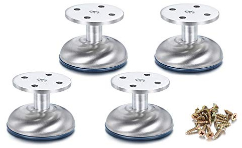 Lpraer 4x Möbelfüße verstellbar 4,5cm Metall Schrankfüße Sofafuß Küche Füße Schreibtisch Tischbeine Möbel Beine aus Edelstahl, belastbar bis 400KG