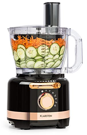 Klarstein Luca - Mixer Multifunzione, Food Processor, 1000 Watt, Regolazione Libera, 6 Modalità, Senza BPA, 3 L, Misurino da 3 l, Spatola, Nero