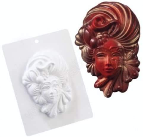 Stampo in plastica a forma di Maschera per Cioccolato - Veneziana di Carnevale 125x175x40mm - stampo ideale per realizzare una maschera di carnevale in cioccolato