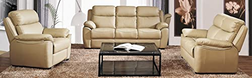 Mapo Möbel Ledersofas Kinosofas Relaxcouch Fernsehsofas 2631-3+2+1-gelb