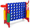 GYMAX Giant 4 in a Row Game, Jumbo 4 to Score Garden Games with 42 Rings, Ring Game & Quick-Release Slider, Outdoor Four in a Row Toys for Kids Adults Family (Red)