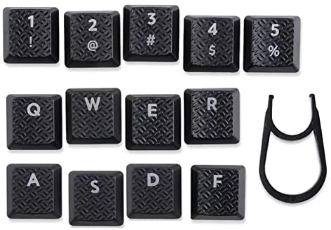 Für Logitech G915TKL G913 mechanische Tastatur, ultradünn, RGB, Hintergrundbeleuchtung, rutschfest, Computer, Sport-Tastenkappe, G915, G815, G813, Texturspiel, 13 Tastenkappen (Schwarz)