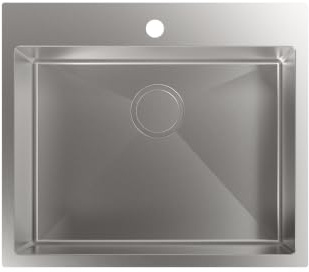 Cata Fregadero de Cocina Sobre encimera CBS-1 54-40 R10 Doble Cubeta Cuadrada Instalación en Mueble de 60 cm Profundidad de 20 cm Acero Inoxidable