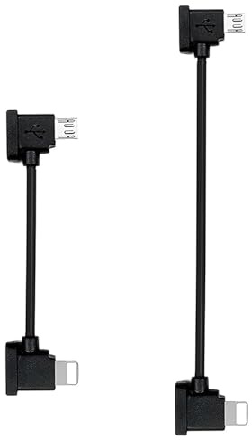 BlueXP 2 Pezzi Micro USB Cavo 30cm e 10cm da Micro USB a IOS Adattatore Conversione per Mavic Air PRO Spark Drone Telecomando per Telefono Tablet