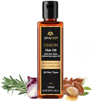 Spaved Onion Hair Oil 200ml - Rosemary, Argan & Jojoba | Nourishing Hair & Scalp Oil - Supports Hair Fall Control, Itchy Scalp -Herbal, Paraben-Free Oil for Stronger-Looking Hair