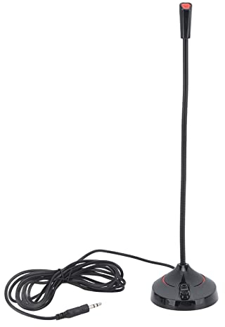 Schwanenhals-Kabelmikrofon, Schwarz, 360-Grad-Tonabnehmer-Desktop-Schwanenhalsmikrofon, Omnidirektionales Dynamisches Mikrofon Für Karaoke-Konferenzaufnahmen(Schwarz)