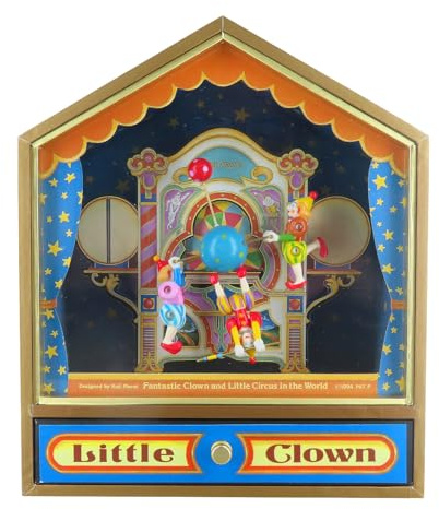 Lutèce Créations Animierte Spieluhr/Spieldose/Musikdose aus Holz zum Thema Zirkus mit 3 Clown-Automaten und 18-Ton-Federspielwerk - Eine kleine Nachtmusik (W. A. Mozart).