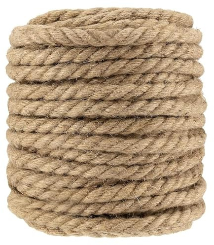 YOUYIMEI Hanfseil, natürliches Dickes Juteseil, 30 mm Juteseil, 10 m, gedrehtes Hanfseil, gedreht for Basteln, Tauziehen, Seil, Gepäckschnur (Größe: 30 mm, 5 m) (Größe: 30 mm, 15 m) (Size : 30MM 10M)