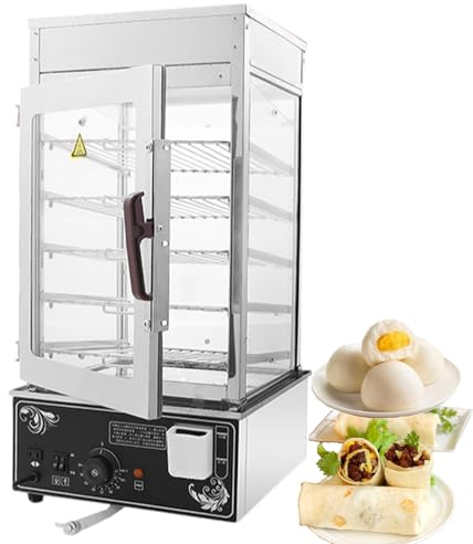 forplubossmmp Electric Steamed Buns Machine/Bun Steamer Showcase 1200W Hot Food Warmer/Steamed Bread Warmer Kitchen Steamer With Tempered Glass/for Convenience Store Restaurant 30-110℃