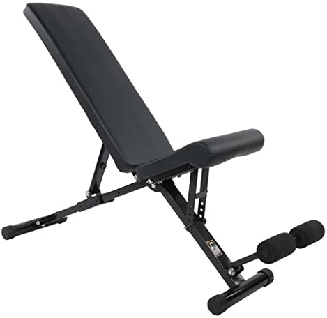 KOOFUR Faltbarer Fitnesshocker, Hantelbank, Sit-Up-Hocker, Flachbank, Rückenlage-Hocker, klappbarer Fitnessstuhl, Hantelhocker