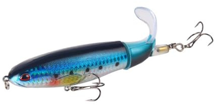 10 cm/14 cm Topwater Angelköder Whopper Popper Künstliche Köder Hard Plopper Weichen Rotierenden Schwanz Angelgerät Angelköder(35H)
