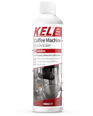 KEL Eco Coffee Machine Descaler 500ml - Limescale Remover for Espresso & Pod Machines - Helps Prevent Blockages & Maintain Performance - Plant-Based, Biodegradable Formula
