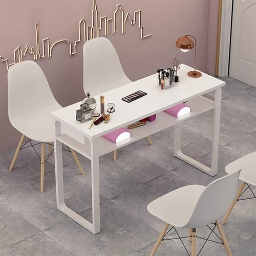 Tavolo da manicure moderno scrivania per estetista,Postazione di lavoro professionale multiuso per unghie trucco spa salone di bellezza,Postazione di trucco tavolo per unghie con ripiani aperti