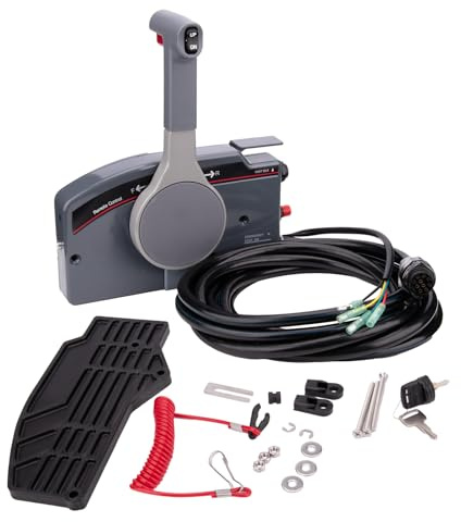 NEWMAIX Boots-Außenbord-Steuerbox für Yamaha Marine Push Drosselklappen-Fernbedienungsbox mit 10-poliger Kabelverkleidung und Kippschalter, OEM 703-48205-16-00 Rechte Seite 703 Fernbedienung