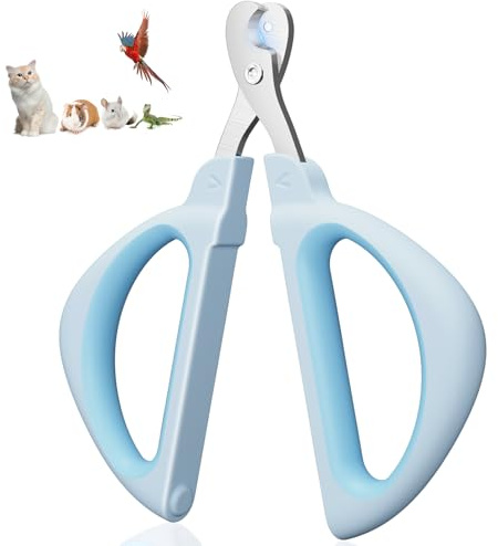 Euqvunn Cat Nail Clippers, Professional Cat Claw Clipper with Safe Positioning Hole, Rabbit Nail Clippers Suitable for Kittens, Rabbits, Guinea Pigs, Birds, Puppies, and Small Animals (Blue)