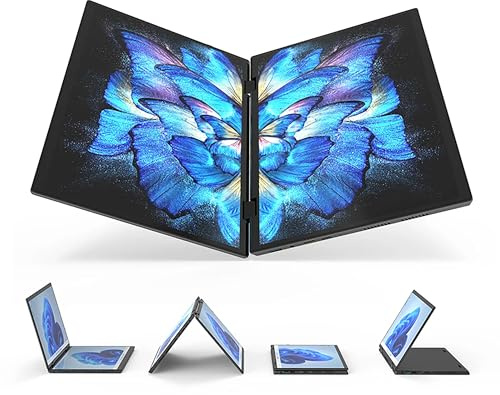 14 inch Dual Screen Laptop Touchscreen 2.5K Full HD IPS Windows 11 Tablet PC 12th Gen Intel N95 Quad-Core up to 3.4Ghz Notebook Computer with 2 Type-C/2 USB3.0/HDMI, 16G RAM 512G SSD