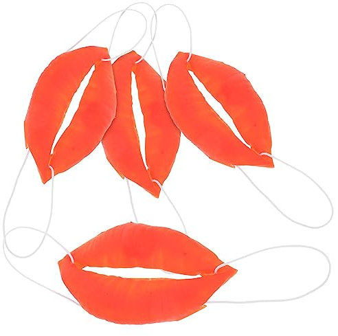 GARIOUANS Rote Lippen Wurstmaul Requisite Kunststoff 4 Stück Halloween Kostümparty Performance Zubehör Für Zauberauftritte Und Karneval