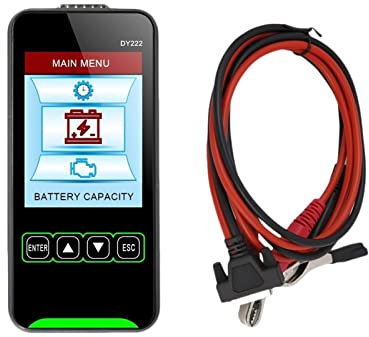 ZKLGS Comprobador de baterias de Coche DY222 12V / 24V Tester de Carga de la batería de automóviles Multifuncional Batería Salud de Salud Sistema de batería automotriz Sistema de batería Accesorios