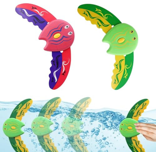WUSJCOF 2 pièces de planeurs sous-marins, jouets de piscine en forme de poisson diable, jeux d'eau pour enfants, jouets de piscine, bouée de sauvetage pour enfants, jeux de plongée